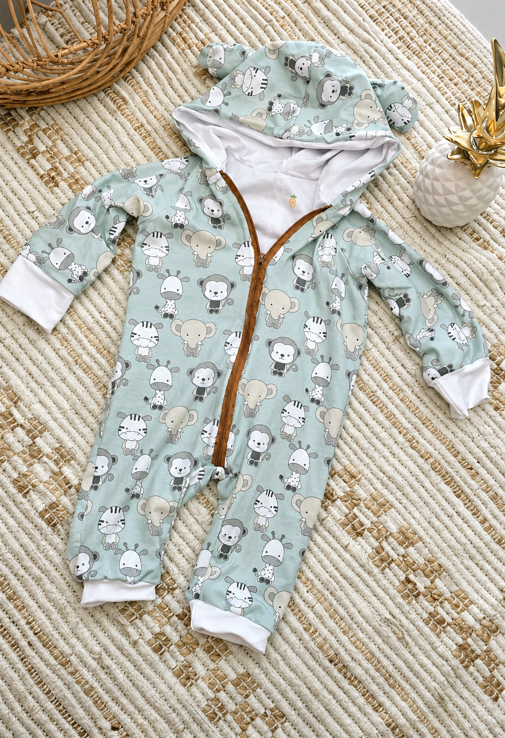 Combinaison bébé à capuche – Mini Safari