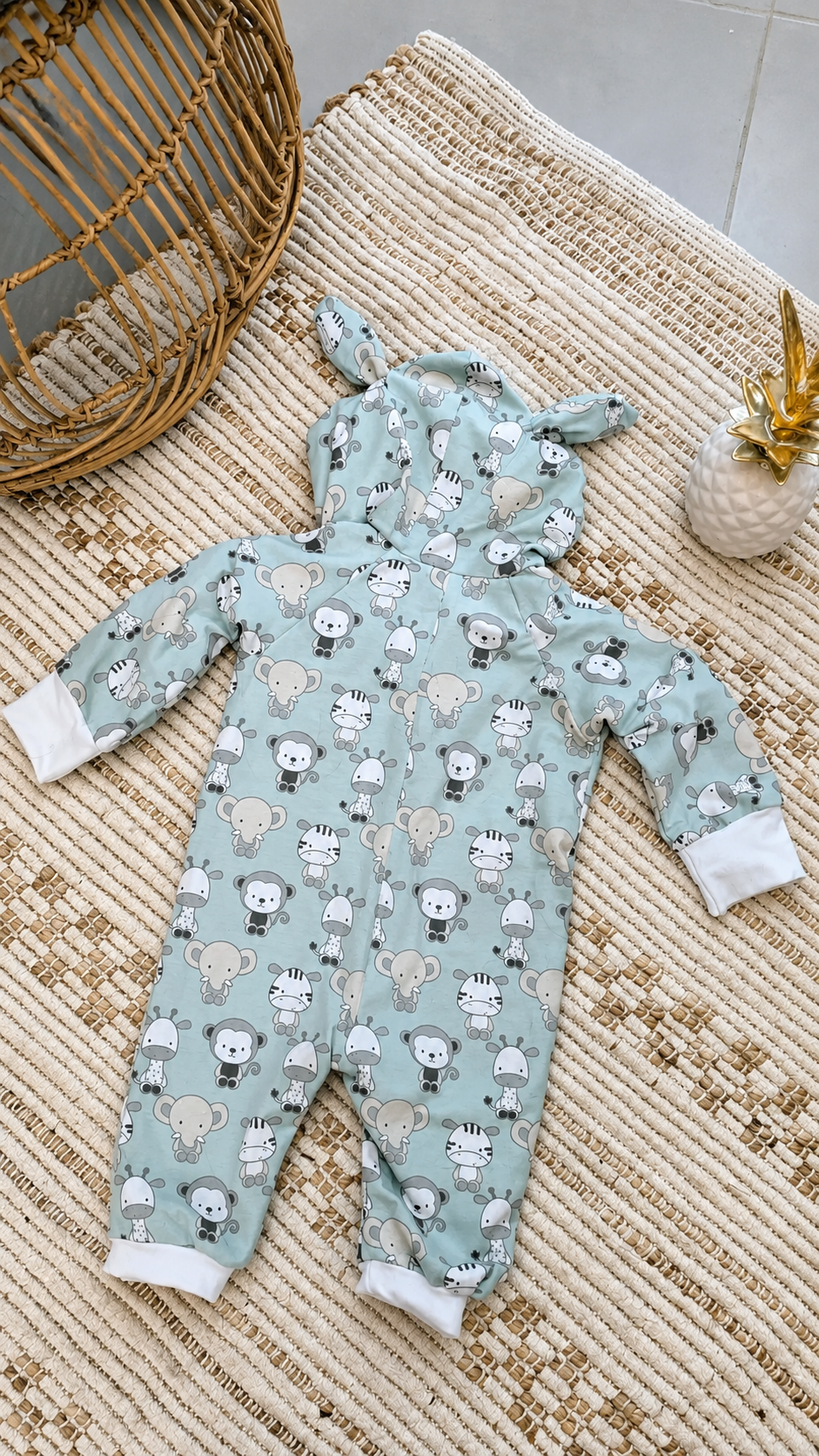 Combinaison bébé à capuche – Mini Safari