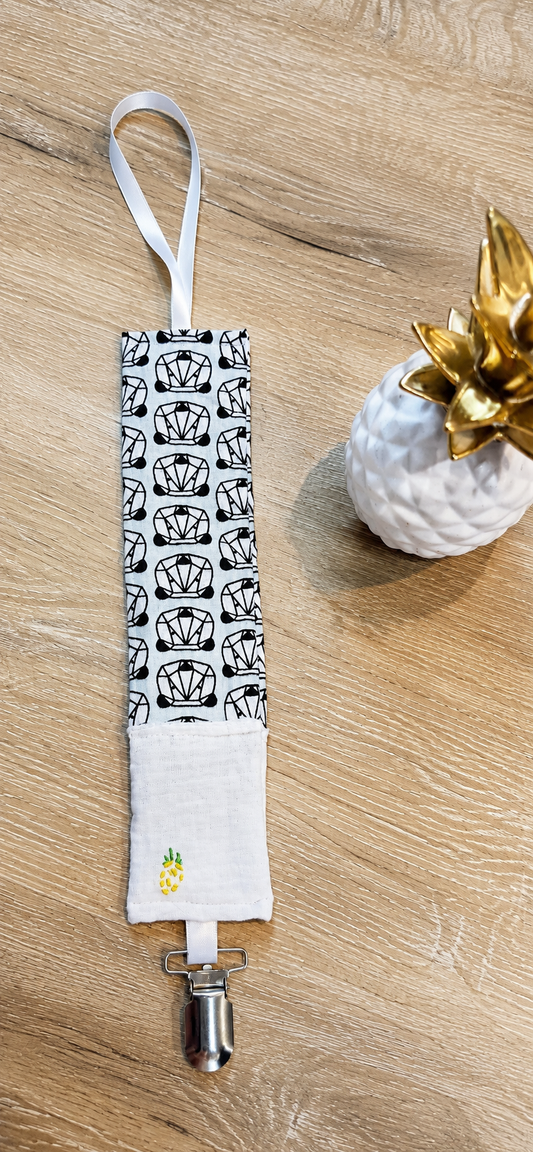 Attache-tétine – Origami noir & blanc